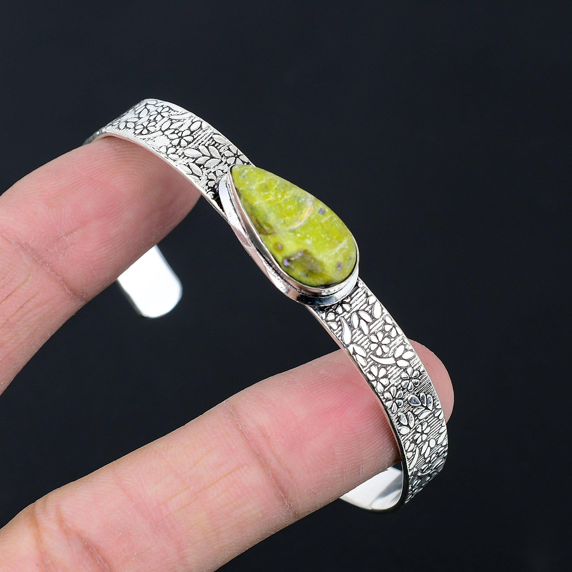 

Сделка ко Дню дочерей Груша Натуральный Атлантисит Жена Браслет ручной работы Серебро 925 пробы Adjustable