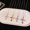 European and American Style Women's Zirconia Cross Necklace - Trendy Clavicle Chain Jewelry