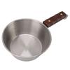 Sartén de Camping Acero Inoxidable 304 2000ML Mango de Madera Seguro Portátil para Senderismo al Aire Libre Picnic