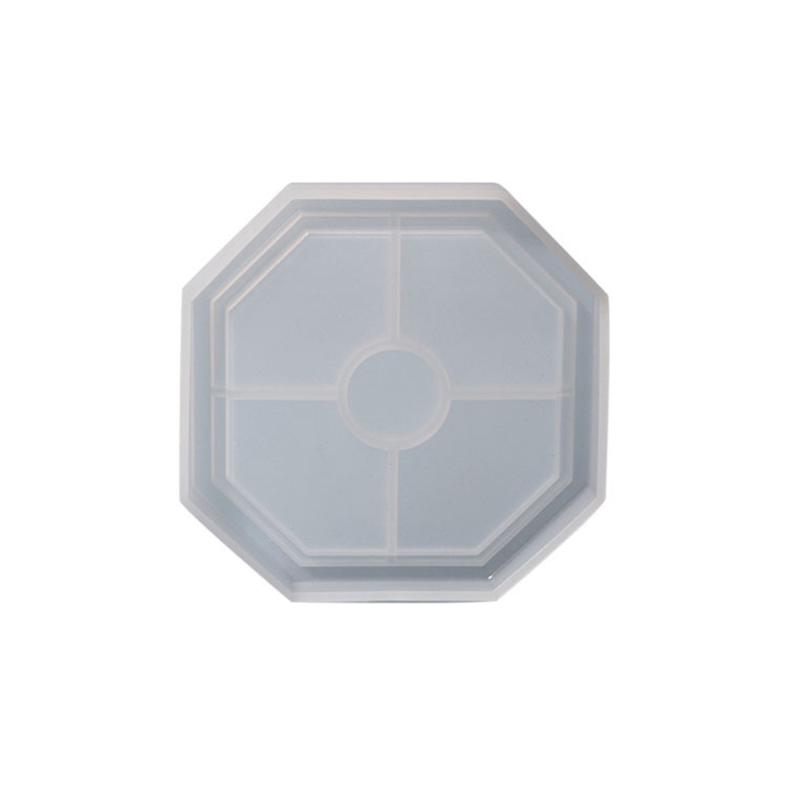 Chinese Style Coaster Mold Resin Silicone Molds Diy Crystal Gemeotric Storage Tray Mold for Making Fruit Storage Plate S