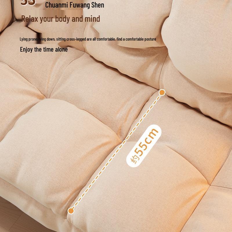 Compact Folding Sleep Sofa for Small Apartments - Double Bed and Reclining Backrest for Bedroom or Rental Homes