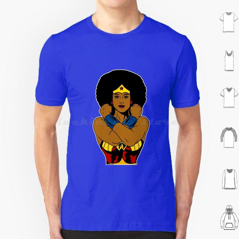 Strong Black Superhero Woman Afro Melanin T Shirt 6xl Cotton Cool Tee African American Africa Afro American Superhero Black