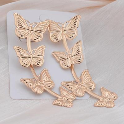 Multi-layer Butterfly Drop Earrings for Ladies Fashion Temperament Statement Earrings Princess Style Trendy Ear Jewelry Women's Accessories