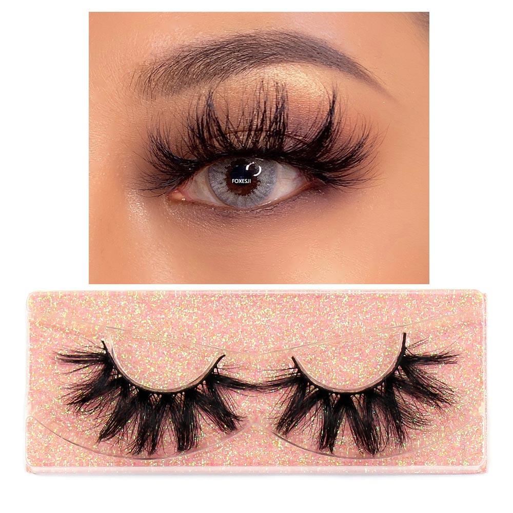 FOXESJI Wimpern 3D Nerz Falsche Wimpern Flauschig Weich Natürlicher Streifen Nerz Wimpern Verlängerung Volumen Fake Wimpern Dicke Wimpern