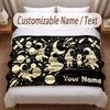 Astronaut Space Theme Soft Blanket Personalized Custom Name Text Print Warm Blanket Home Sofa Bedroom Decor