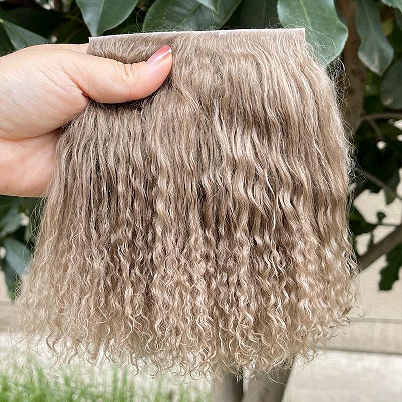Mongolei Fell Schaffell Wolle Extensions Haarsträhne Lockige Textur Lockige Haarverlängerungen Strapazierfähig Lammfell Fell Puppe Spielzeug Zubehör