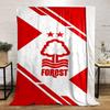 Forest Logo with Red and White Design printed Flannel blanket for bedroom, living room, sofa, and nap