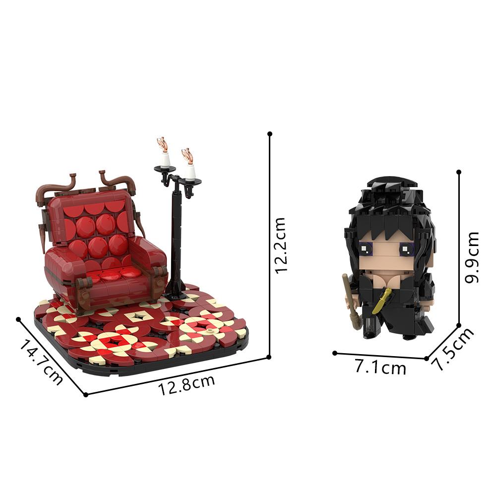 

Elvira Mistress of the Dark Building Blocks Horror Movie Hostess Figure Macabre Mobile Stage Diorama Toys Adult Fans Gift PDF instruction