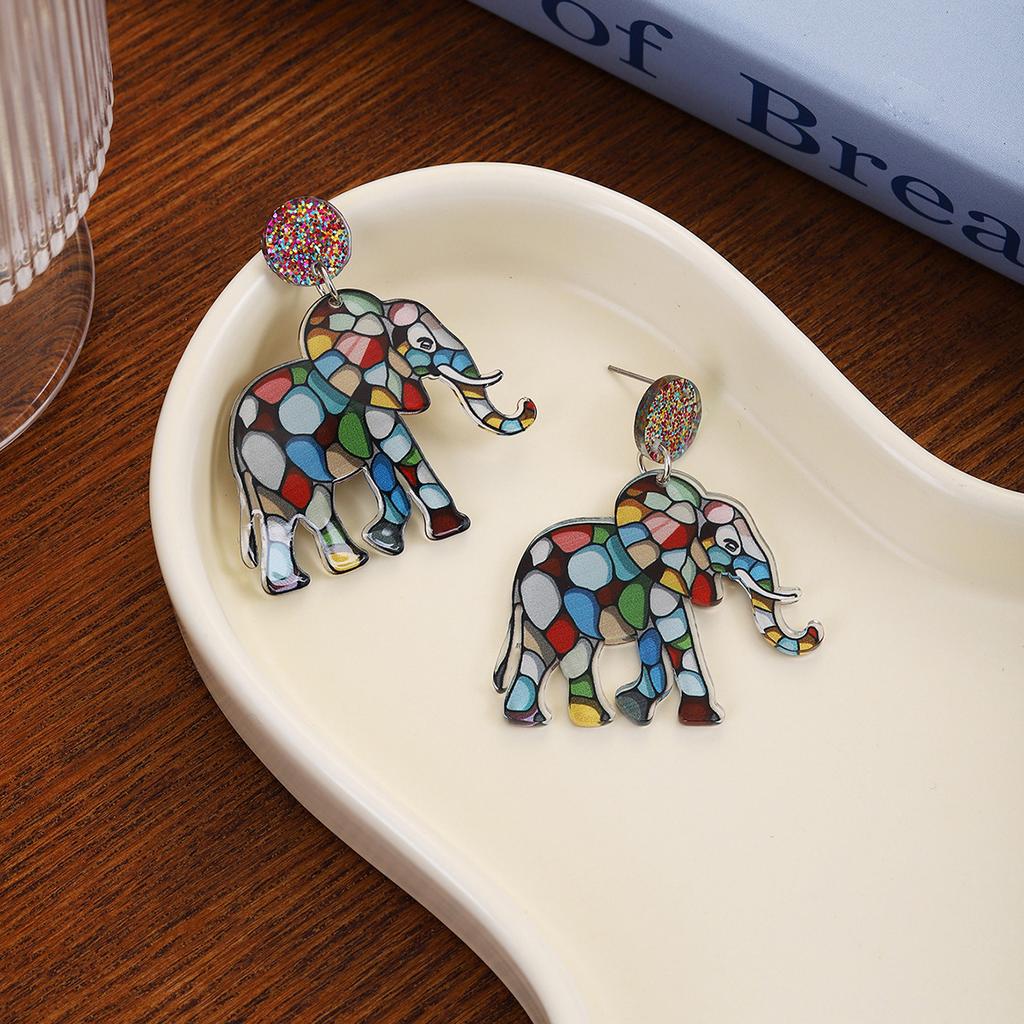 Creative Cartoon Design Sense Symphony Swan Cat Earrings, Autumn And Winter Colorful Animals High Sense Unique Earrings Women