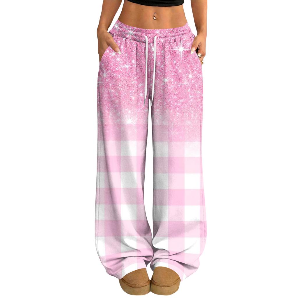 Damskie Codzienne i Modne Elastyczne Spodnie z Szerokimi Nogawkami