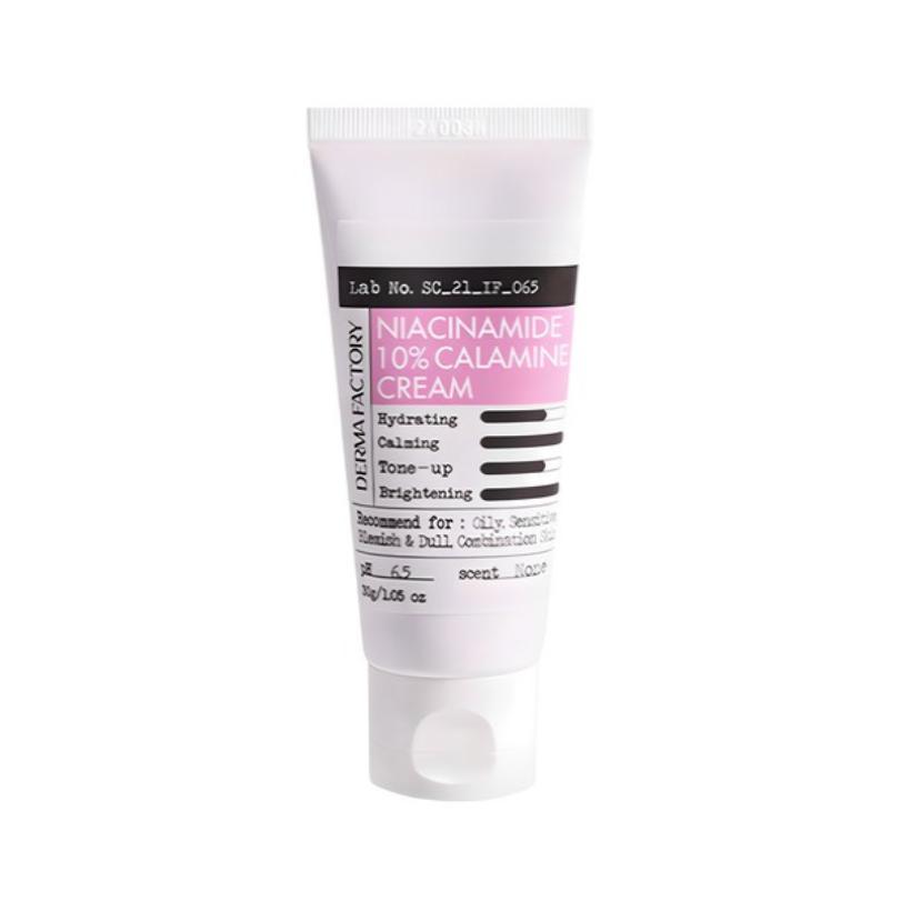 Derma Factory Niacinamide 10% Calamine Tone-Up Cream 30g Brightening & Sebum Control
