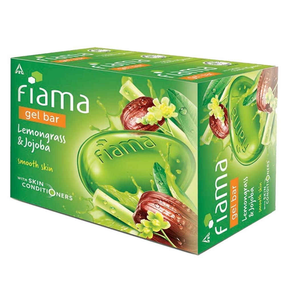 Fiama Gel Bar Lemongrass And Jojoba 125GX3 Soap With Skin Conditioners For Smooth Skin Refreshing Bath For Men And Women