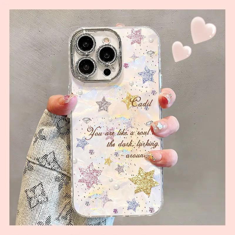 

Flashing Stars for Apple 17 Promax Personality 16 New 15 Mobile Phone Case for IPhone 14 Electroplating 13 Creative For Apple X/XS