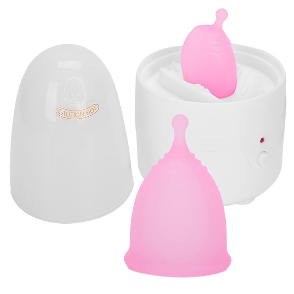 Reusable Female Menstrual Cup Lady Menstrual Cup Cleaner Machine Set (Cleaner Menstrual Cup Pink sL