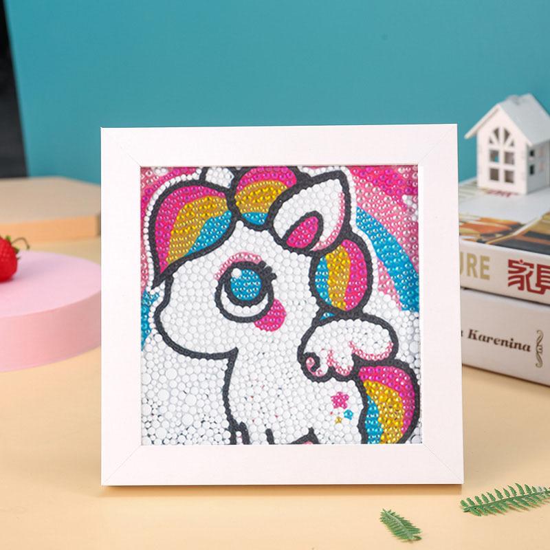 New Diy Diamond Painting Solid Wood Photo Frame Boxed Diamond Sticker Owl Cartoon Hand-Pasted Diamond Painting