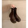 Beinfeine Stiefel Fleece Dicksohlig Reißverschluss hinten Bein Elastisch Kurze Stiefel Damen Martin Dünne Stiefel