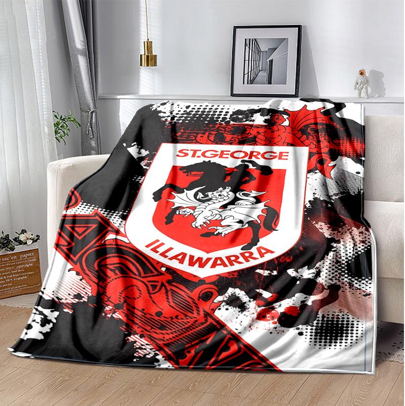 St George Illawarra Flannel Blanket Soft Warm All-Season Throw, Design for Camping, Car Travel, Hiking Sofa, Bed, Office Perfect Gift for Parties