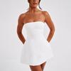 Sleeveless Sexy Tube Top Mini Dresses Solid Patchwork High Waist Summer Fashion Female Bodycon Plunge Vacation Strapless Dress