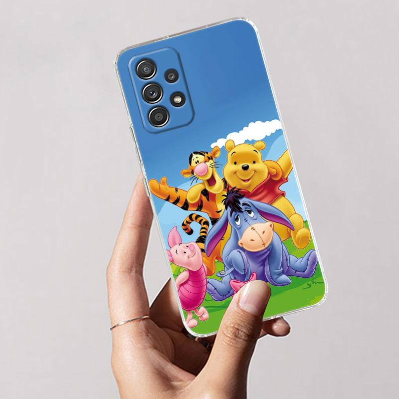 Case For Samsung Galaxy A57 A37 A56 5G A36 A55 A54 A35 A26 A07 A17 A16 A06 A34 A15 Cover Winnie Pooh Tigger Eeyore Piglet Nature