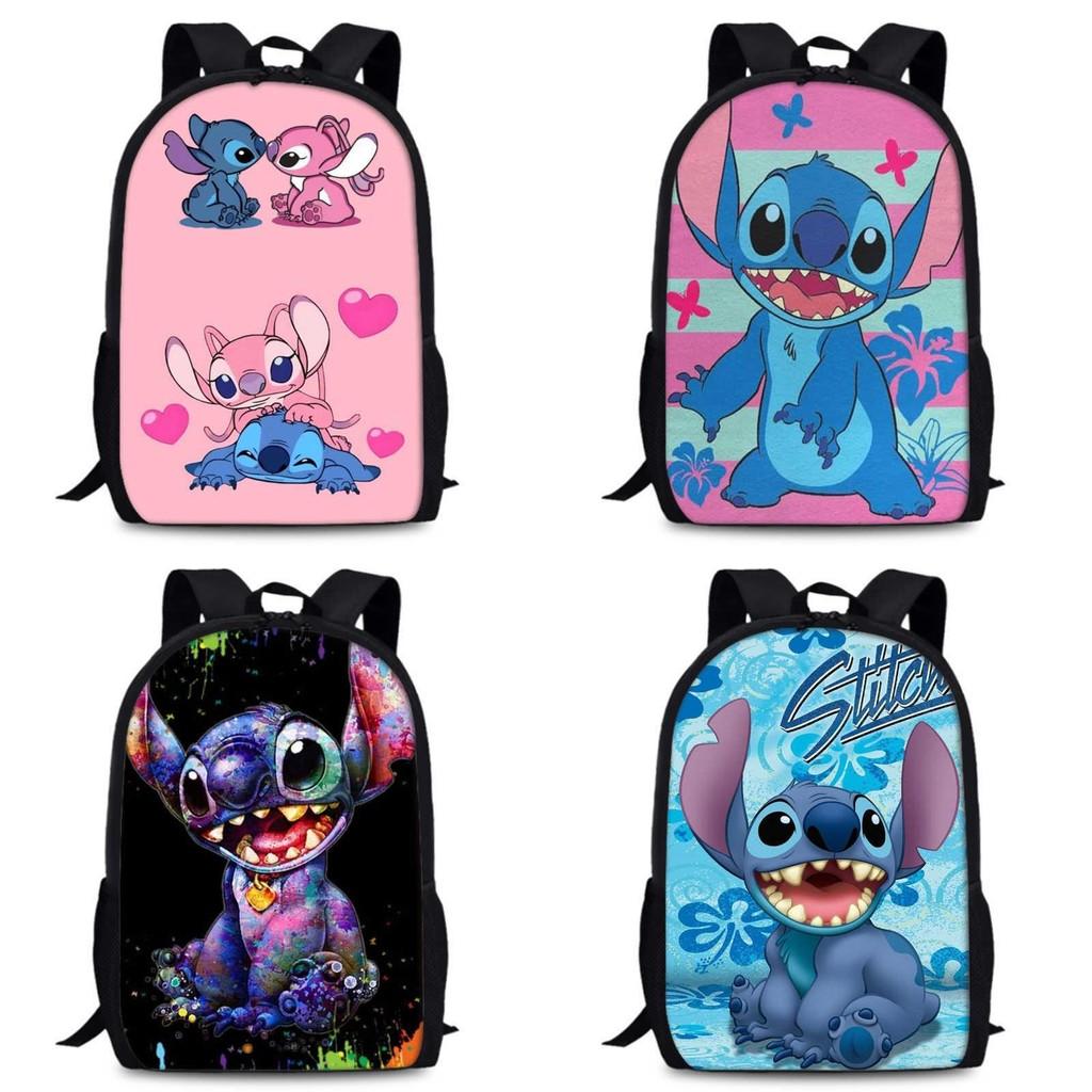 Süßer Stitch Cartoon Rucksack für Kinder mit großem Fassungsvermögen und Oxford-Gewebe