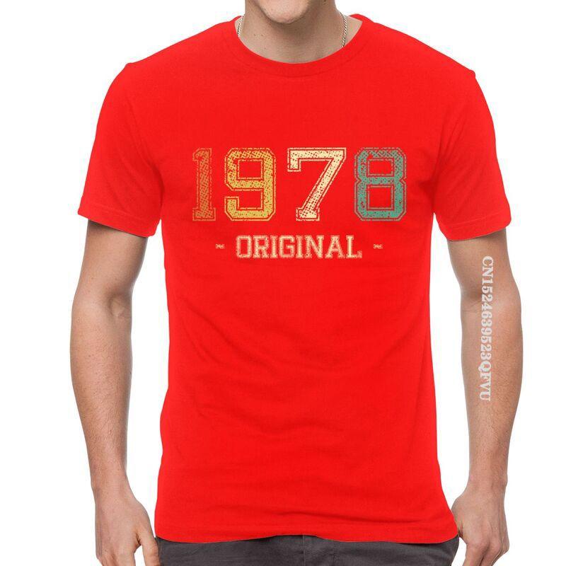 Vintage Born In 1978 T Shirts Men Novelty T Shirt Cotton Oversized 43nd 43 Years Old Birthday EMO Men  Tshirt Unique Tee Top