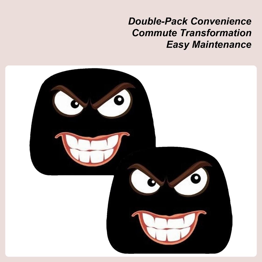 Funny Car Headrest Covers 2-Piece Funny Car Headrest Protector For Front Seat Automotive Interior Protector For Comfort Men