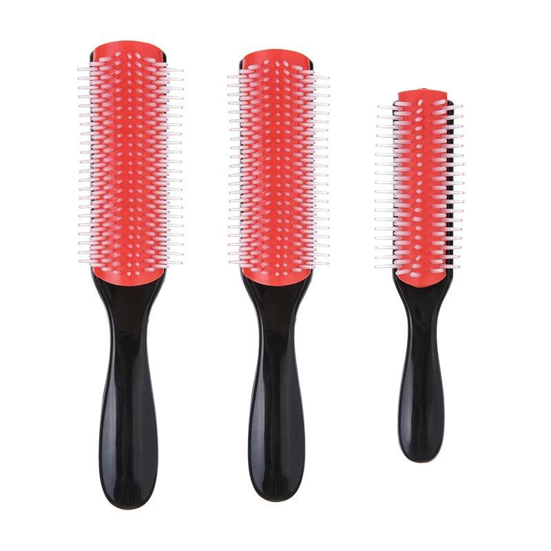 Pente de cabelo reto e encaracolado, escova de massagem para couro cabeludo, escova desembaraçadora, pente de cauda de rato, estilo de cabelo molhado, cachos, cabeleireiro feminino