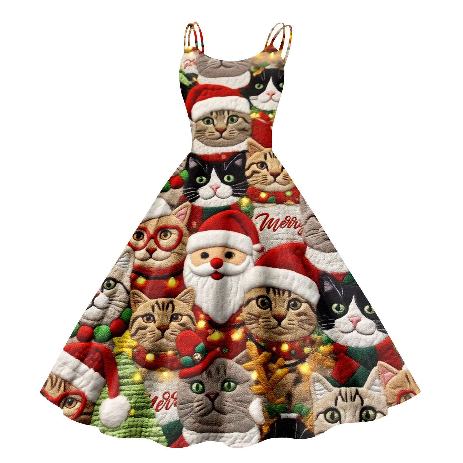 

Женское повседневное рождественское платье-сарафан в винтажном стиле с принтом S верблюд