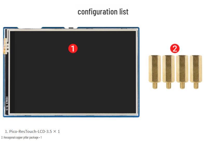 Raspberry Pi Pico 3.5" 480x320 LCD Display, 65K Colors, SPI Interface.