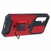 For Samsung Galaxy A55 5G Case PC+TPU Card Holder Phone Kickstand Cover with Slide Lens Lid