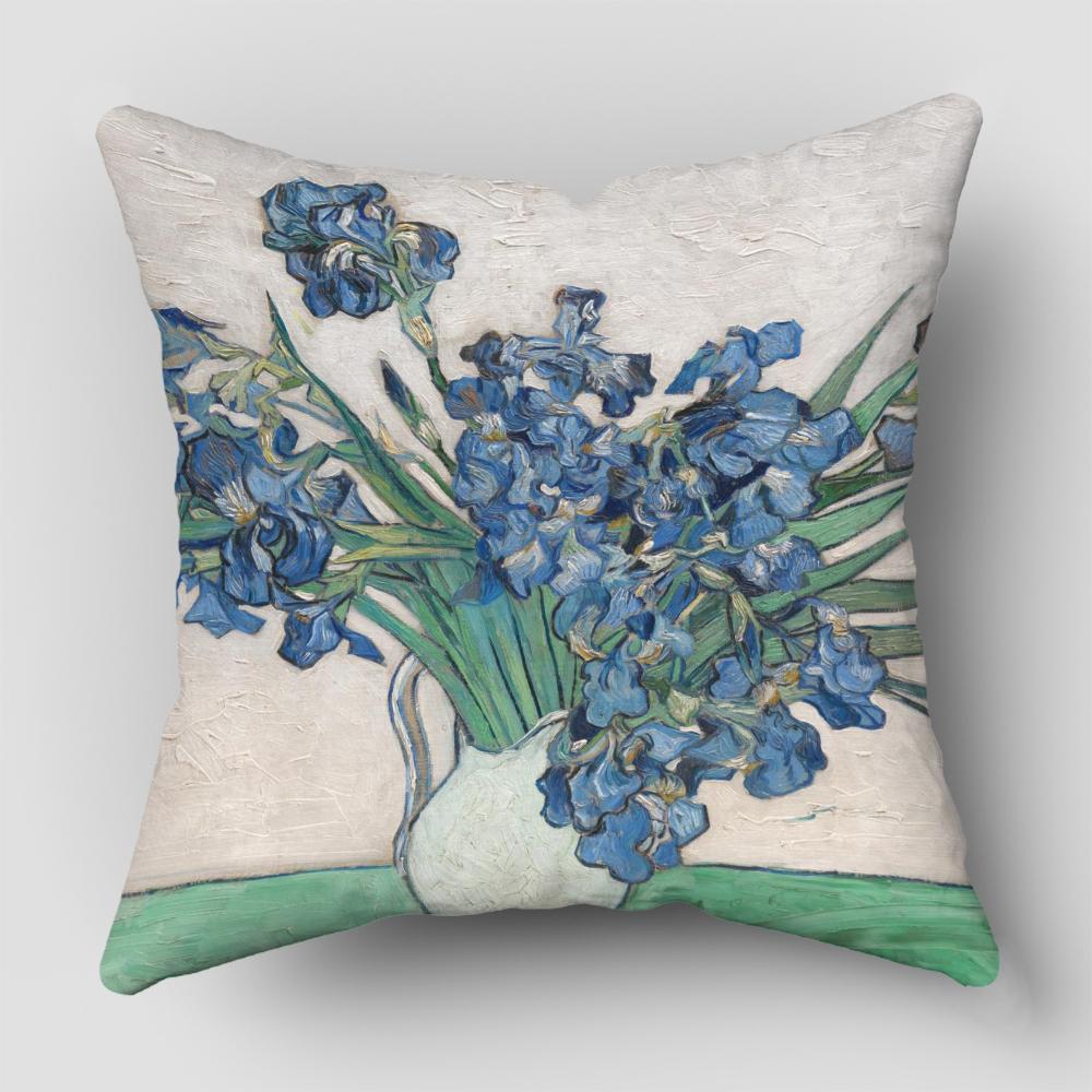 Van Gogh Oil Painting Print Collection Decorative Pattern Home Pillowcase Square Office Decor Cushion Cover pillow cases