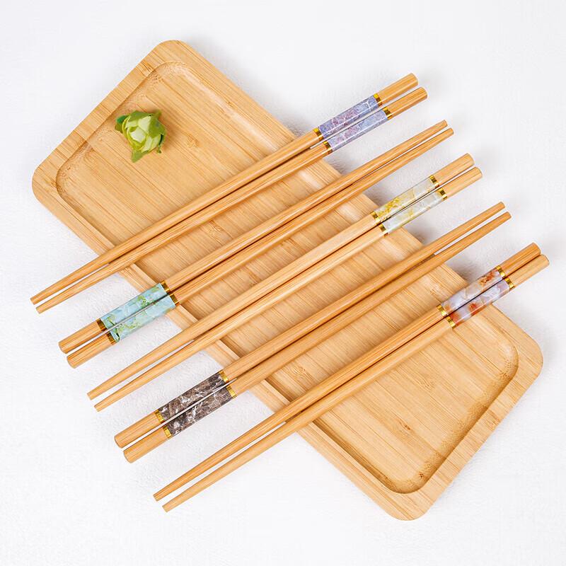 Dianne Natural Bamboo Chopsticks, 10 Pairs
