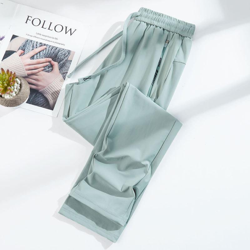 Women's 2025 Lightweight Quick-Dry Ice Silk Pants: Breathable, Sun-Protective, Casual Outdoor Sportswear