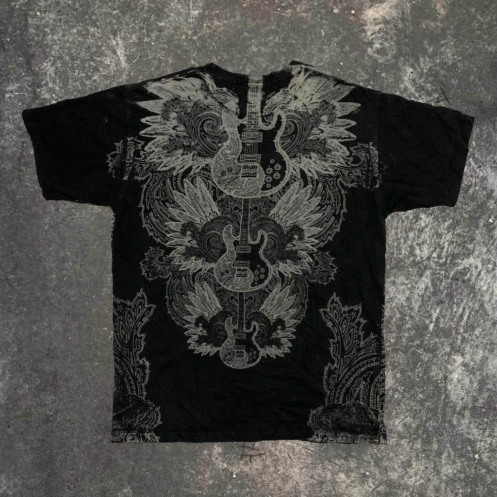 Southpole Y2K Vintage Graphic Tee Distressed Oversized Unisex T-Shirt with Gothic Print Streetwear Retro Soft Shirt
