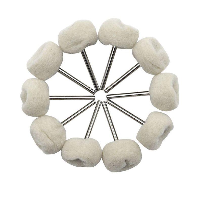5Pcs 3Mm Shank Wool Felt Polishing Wheel Abrasive Brush Grinding Buffing Wheel