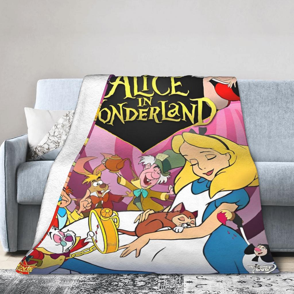 Cartoon Alice in Wonderland  Blankets  Flannel Awesome Warm Throw Blankets for Bed Sofa Autumn/Winter