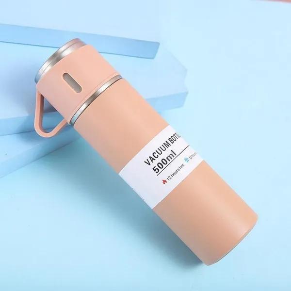 Vacuum Insulated Flask Stainless Steel Thermo Bottle with Cup for Coffee Tea 500ml Double-Layer Stainless