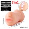 3v1 vaginální řitní masturbační pohárek s dvojitou hlavou, skutečný hluboký hrdlo, muž, masturbátor, kouření, sexy hračky pro muže, dospělé produkty