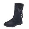 2025 Plus Size Women's Martin Boots: Chunky Heel Mid-Calf Winter Fashion, European & American Style