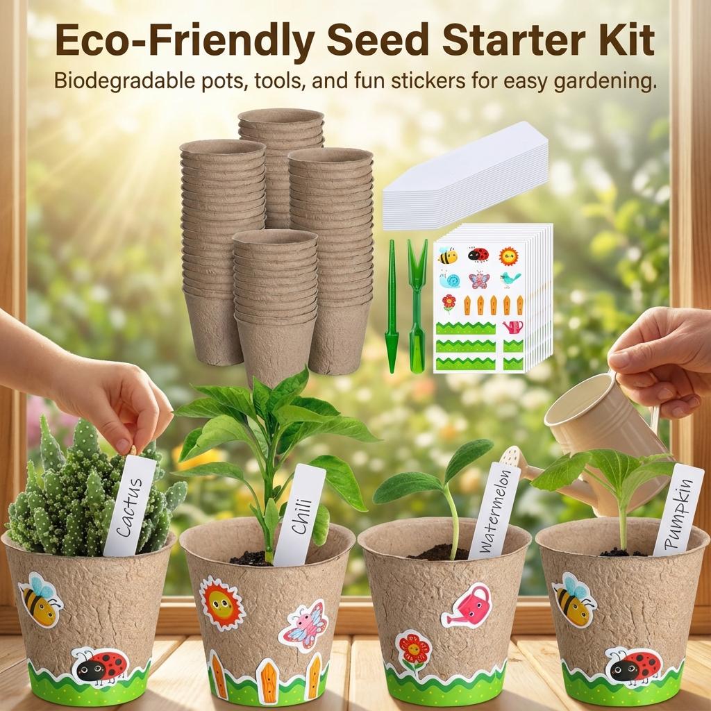 Biodegradable Pulp Seedling Cups For Kids DIY Planting Vegetable And Succulent Nursery Trays