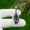 Pear Chevron Amethyst Stone Mother Elegant Handcrafted Pendant Sterling Silver