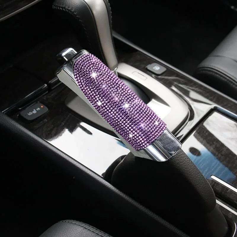 

Crystal Car Handbrake Covers Universal Anti-slip Auto Gear Shift Collars Car Bling Interior Accessories розовый