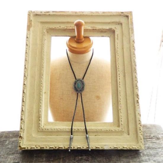 Western Native American Style Stone Pattern Loop Tie Necklace Polar Tie prt0085 [Bowties.jp]