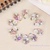 10Pcs Five-Petal Flowe Rhinestone Pearl Flatback Buttons Wedding Decoration DIY Clothing Scrapbooking Crafts Accessories