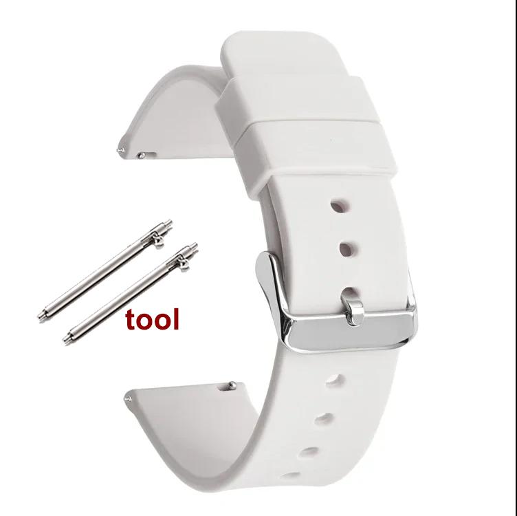 Bracelet Silicone à Libération Rapide 12/14/16mm 18mm 20mm 22mm 24mm Étanche Caoutchouc Bracelet pour Montre Connectée Huawei GT2/GT3