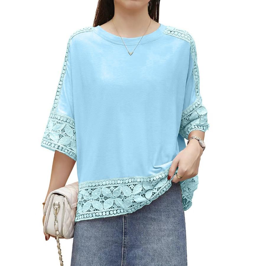 

Летние японские однотонные свободные топы с короткими рукавами и круглым вырезом для женщин One Size