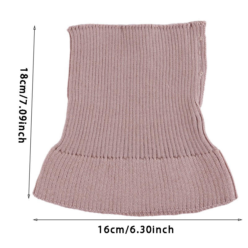 Autumn Winter Women's Fashion Warm Neck Protection Head Scarf Stretch Knitted Wool High Neck Collar