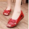 Summer Comfortable Women's Sandals Soft Bottom Fish Mouth Hollow Out Shoes Breathable Slip-On Sandals Tassel