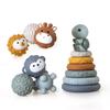 Soft Rubber Baby Hand-Grip Ball, Building Blocks & Stacking Rings Toy Set