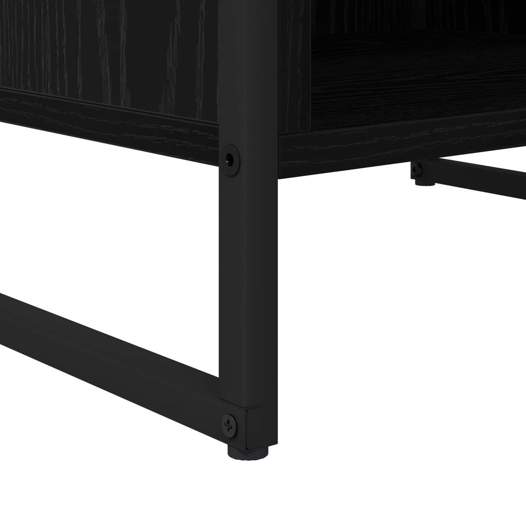 TV Stand Black Oak Effect 170.5 x 36 x 30.5 cm